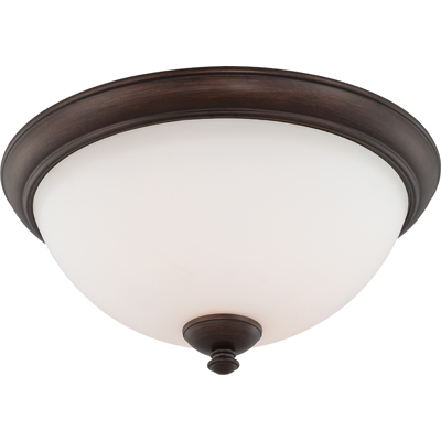 Nuvo Lighting 60/5141  Patton - 3 Light Flush Fixture with Frosted Glass in Prairie Bronze Finish